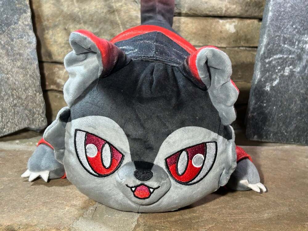 Aphmau Meemeows 12” Mystery Aaron Cat Plush Red Black Gray 2024